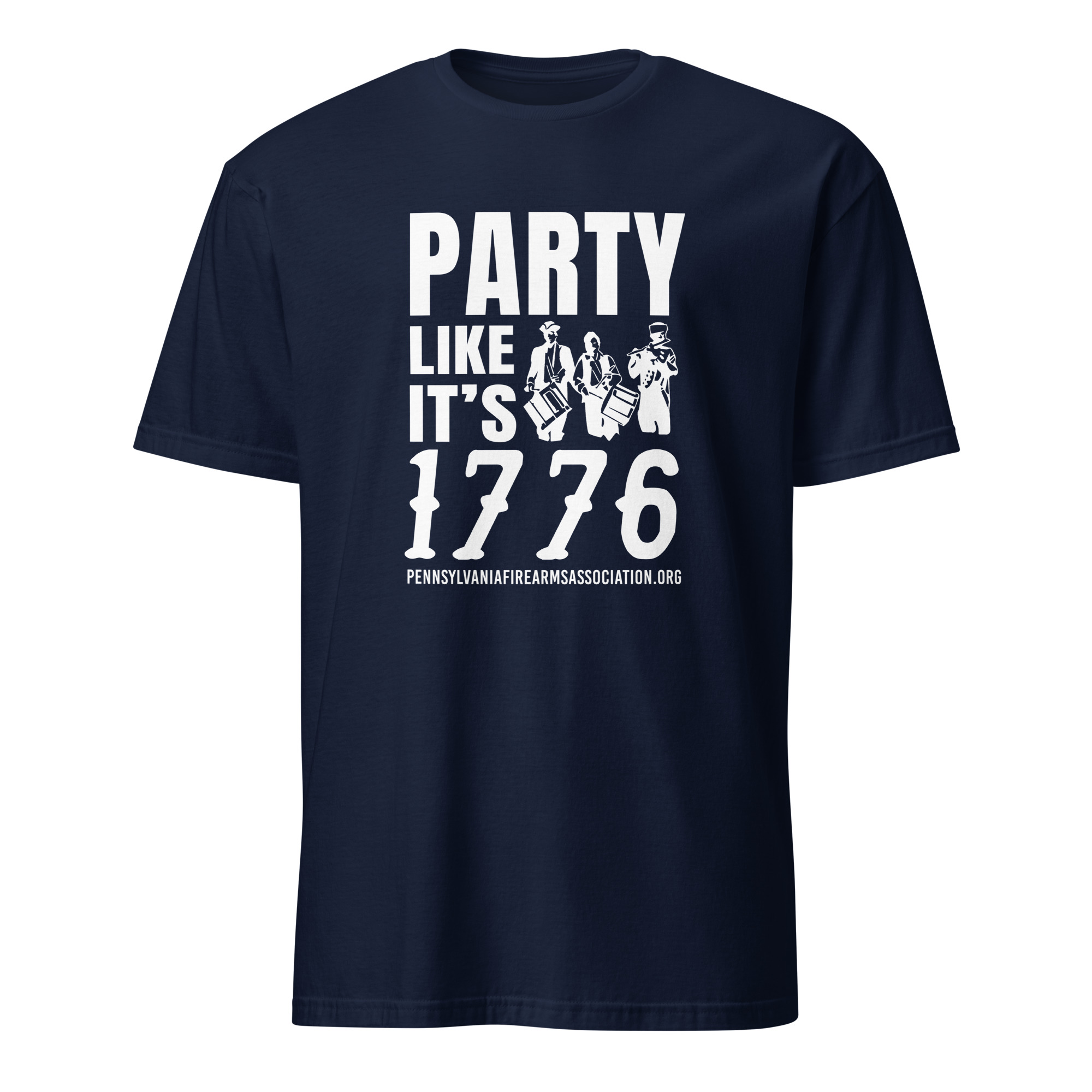 Supersoft – Short Sleeve – White Text – “Party Like It’s 1776” - Image 2