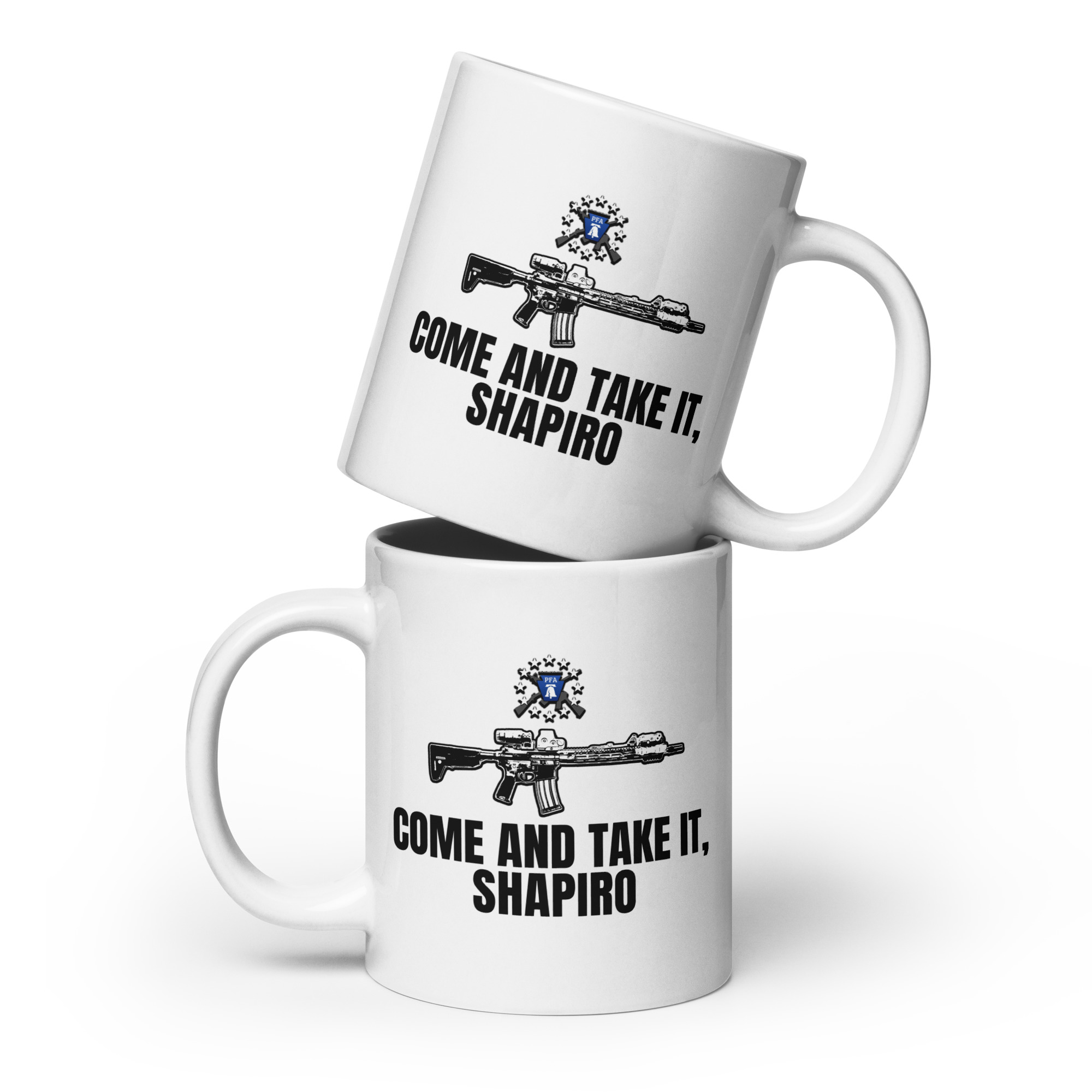 Come and Take It Shapiro - White glossy mug - Image 3