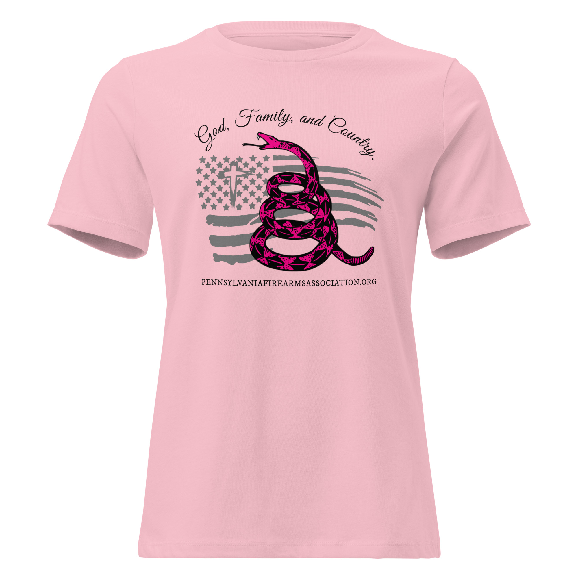 Supersoft – Short Sleeve – Women’s – White Text – God, Family and Country